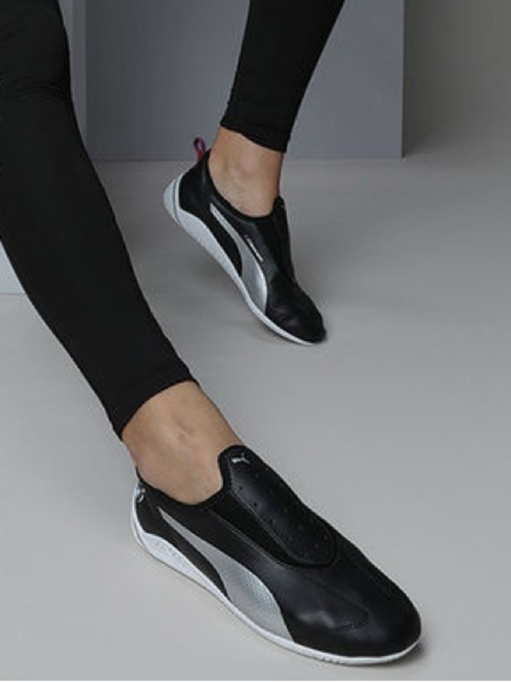 BMW Men’s Black and Silver Motorsport Sneakers